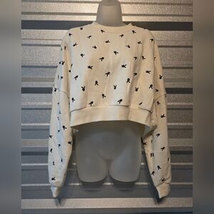 PLAYBOY White and Black Label Sweatshirt